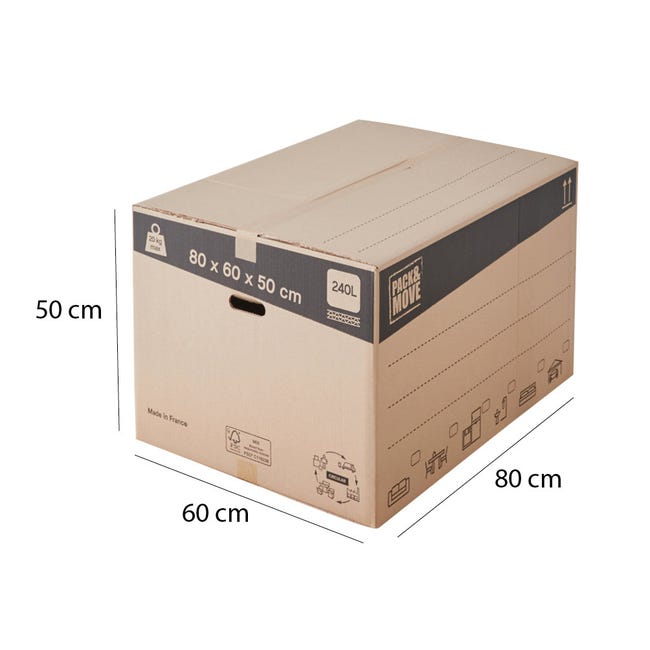Carton de déménagement 54L L60xl30xH30cm 20kg - MOTTEZ - Mr.Bricolage