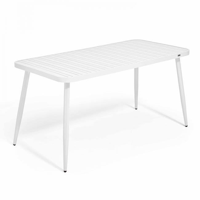 Set tavolo da giardino 160/80x80 cm e 4 sedie alluminio bianco OSAKA