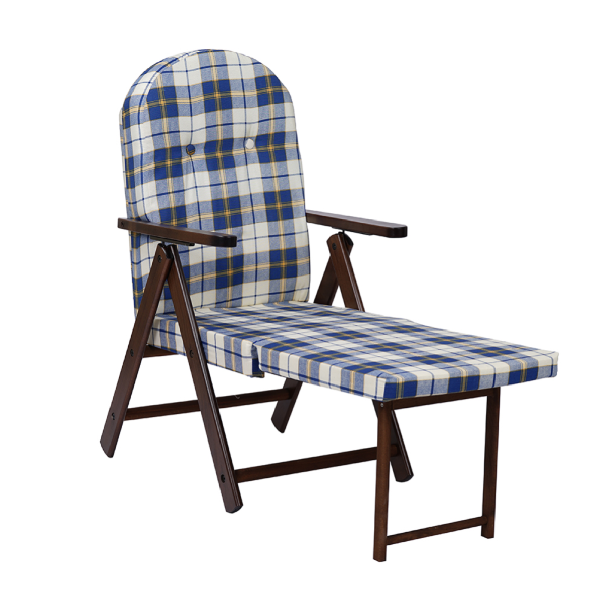 Morris Living The Giza: Sedia Reclinabile Girevole In Tessuto Blu Lago Con Poggiapiedi Incluso - 3