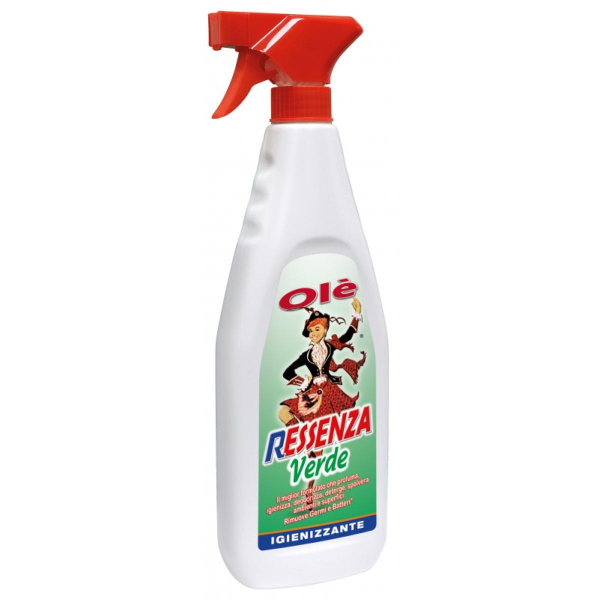 OLÈ RESSENZA profumata ml.750 12 PEZZI igienizzante detergente spray Verde