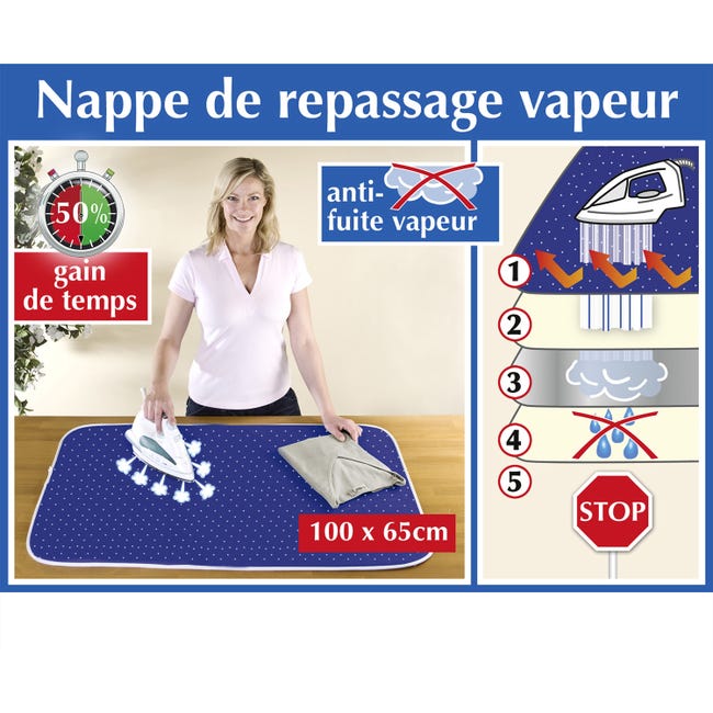 Nappe De Repassage Vapeur - L. 100 X L. 65 Cm.
