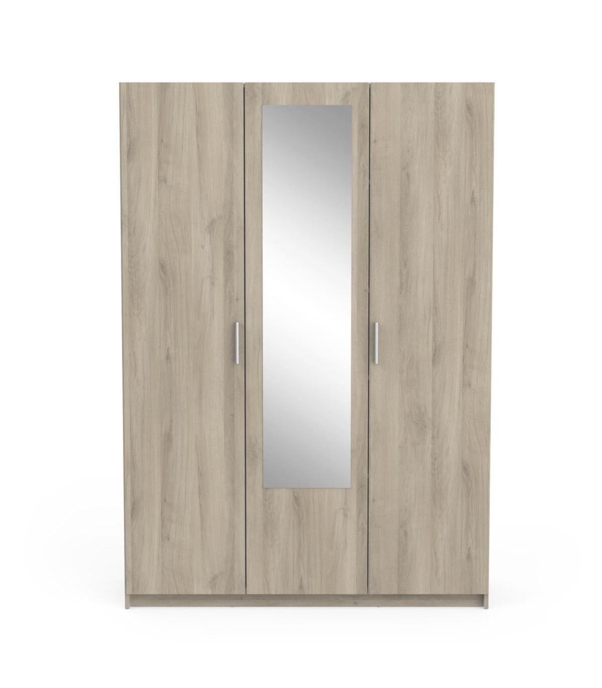Armoire 3 Portes 1 Miroir avec Penderie L133,5 cm Pricy3 Leroy Merlin