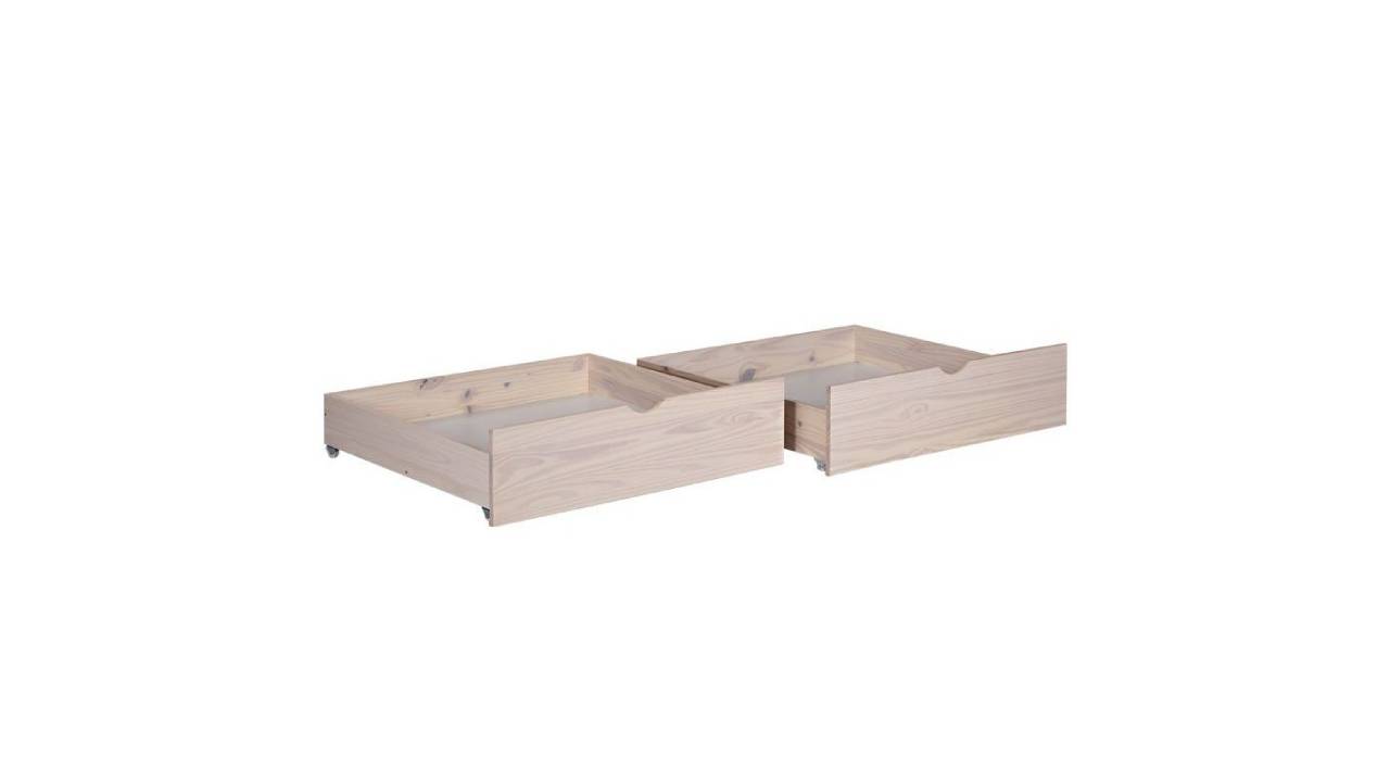 Venprodin - juego de 2 cajones,pack cajones para litera color blanco lavado 95x24x86cm