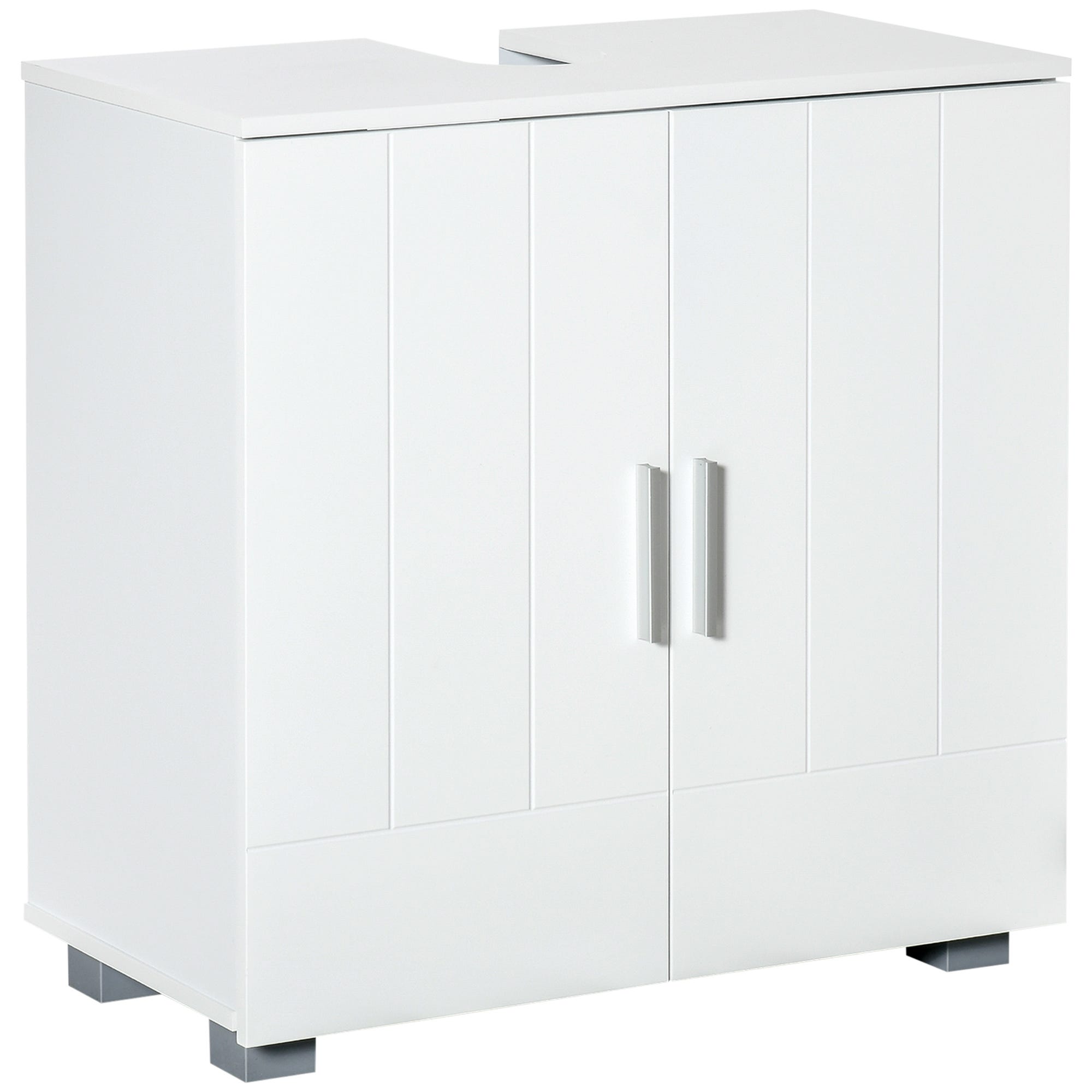 Mueble para debajo del lavabo 2 puertas kleankin 60x30x60 cm blanco