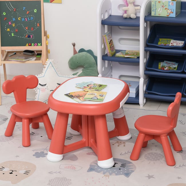 Conjunto de mesa y silla infantil Homcom rojo 64,4x52x45,6 cm