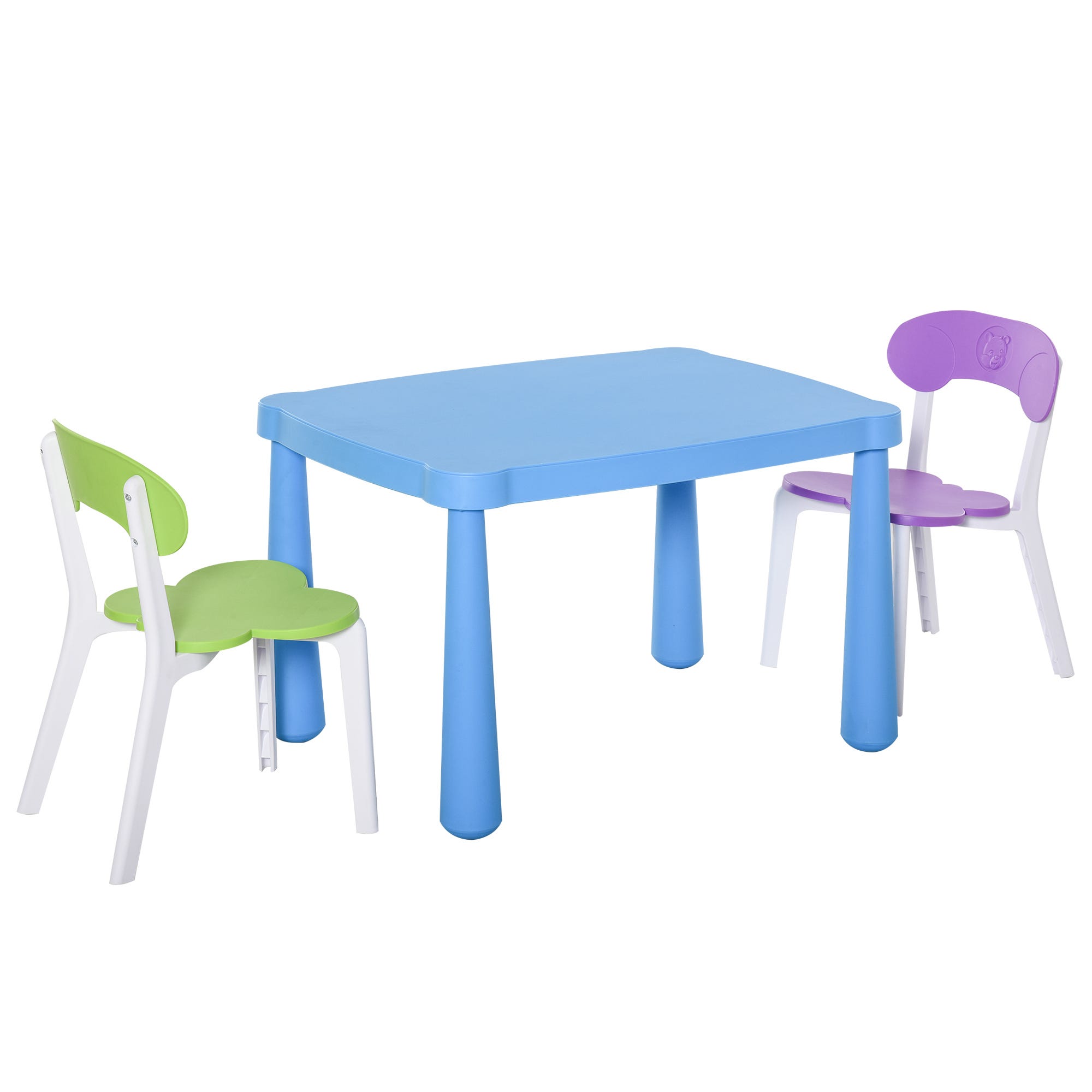 Juego infantil de mesa y sillas Homcom multicolor 76,5x54,5x49,5 cm