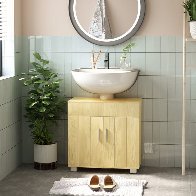 Mueble de baño de bambú con recorte