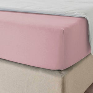 Sábana bajera ajustable lisa Chocolate cama 135 cm - 135x190/200 cm, 100%  algodón.