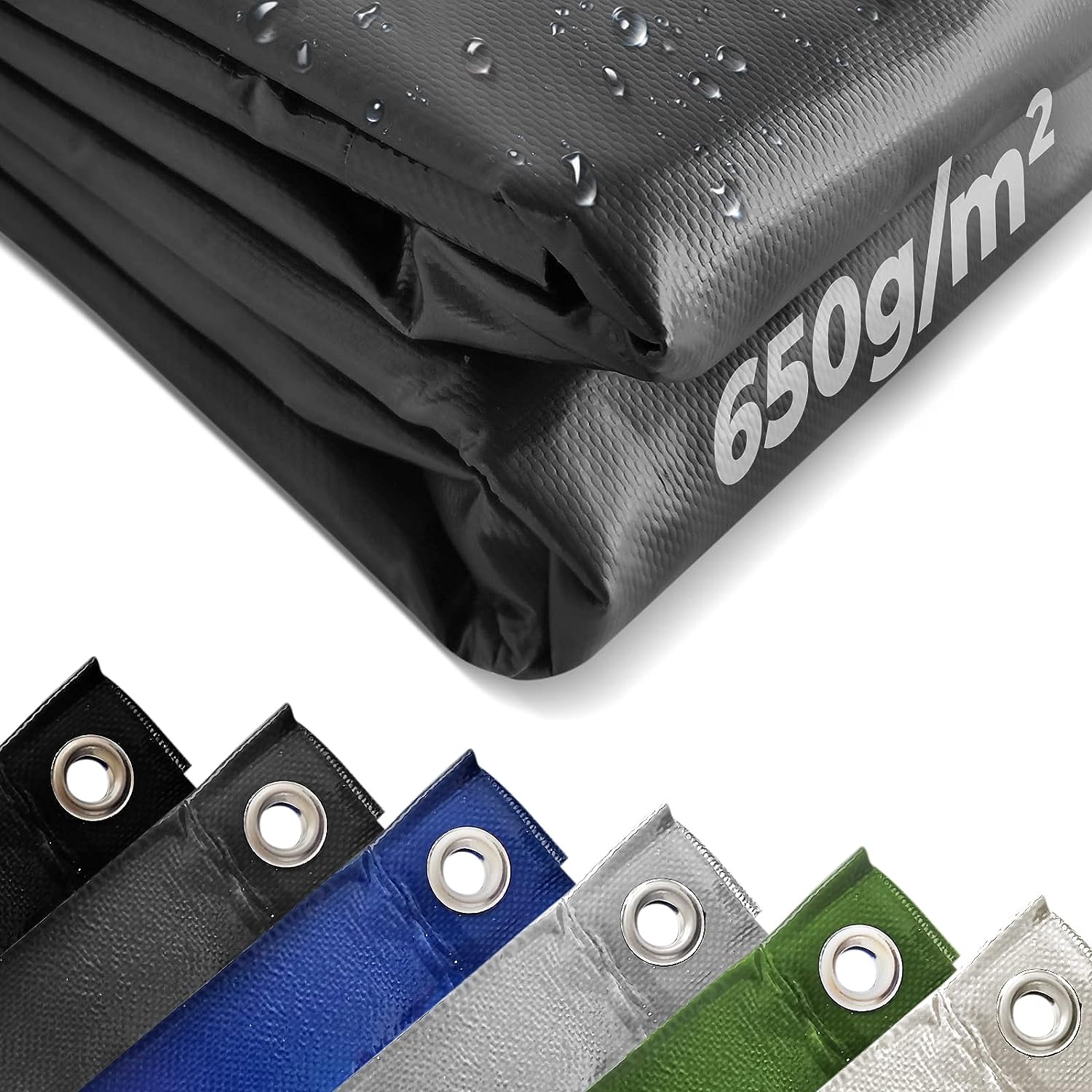 Tarpaulin eyelet - impermeable, 4 x 3 m, poliéster recubierto de pvc 650 g/m², antidesgarro, cortaviento