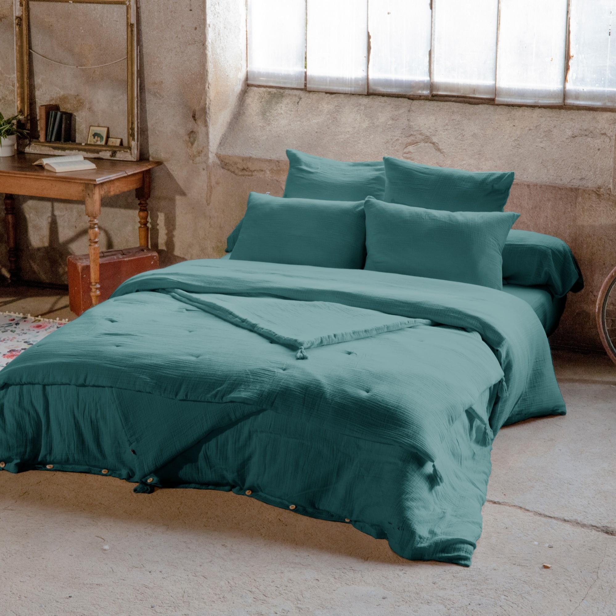 Housse de couette 100% Gaze de Coton 74 fils Taille 240 x 260 cm