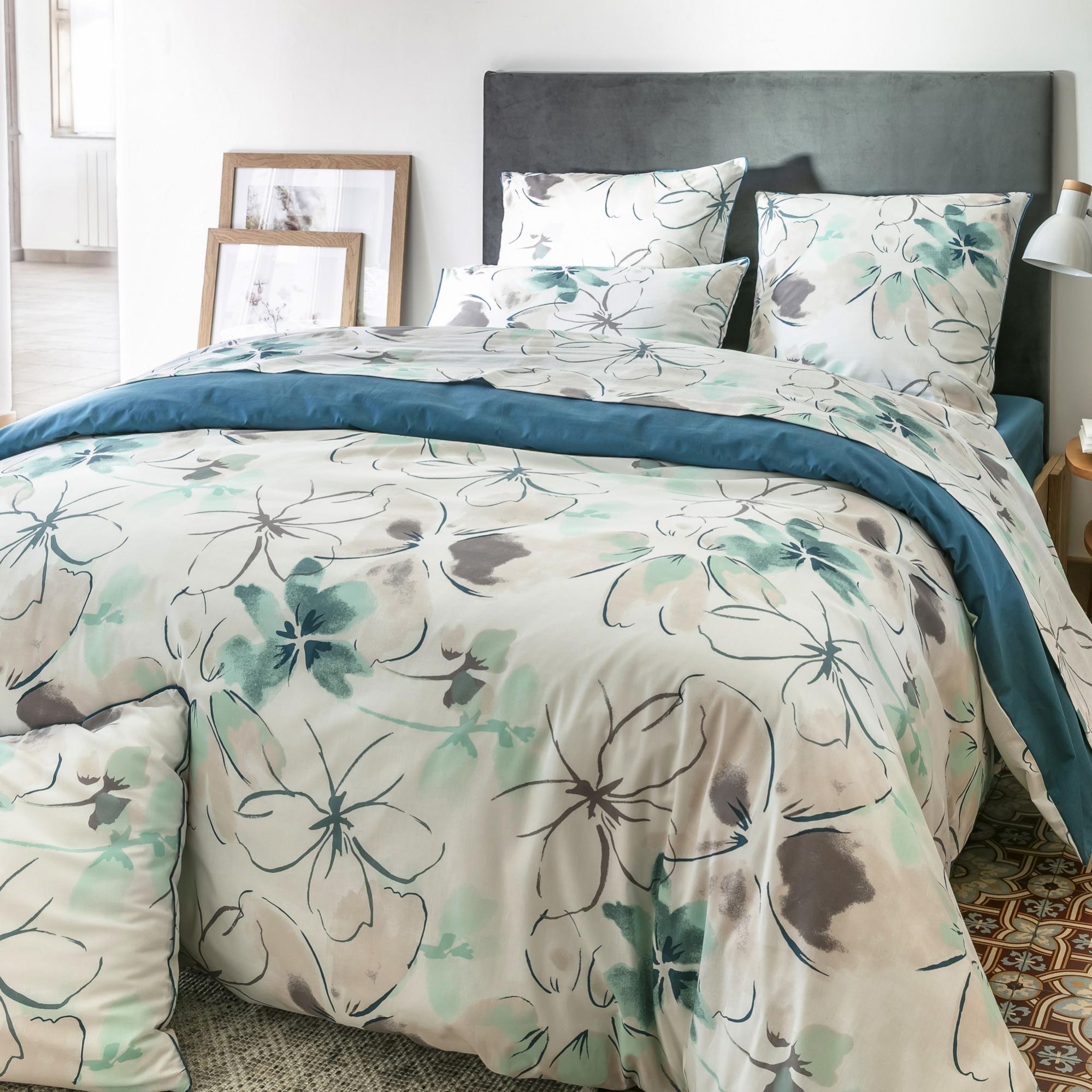 Housse de couette Olana émeraude 280x240 - GARNIER