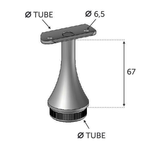 Support de câble inox pour poteau rond diamètre Ø 42.4mm