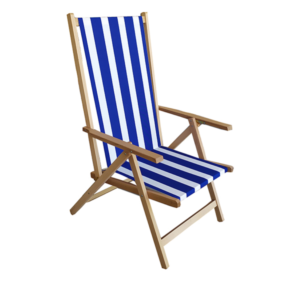 sdraio-richiudibile-da-mare-in-legno-con-tela-righe-blu-e-bianco