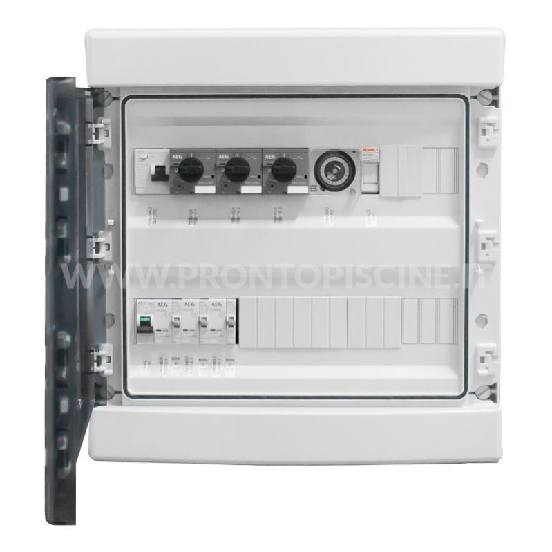Quadro elettrico 1.5 - 2 HP per piscina con skimmer - Monofase, 3 pompe ...