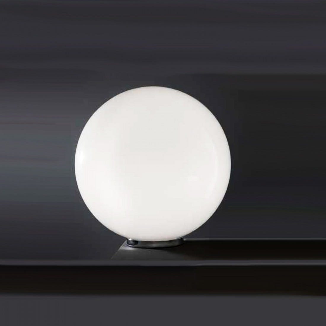 Abat-jour illuminando sfera lu m 30cm e27 led lampada tavolo moderna vetro  bianco latte lucido interno