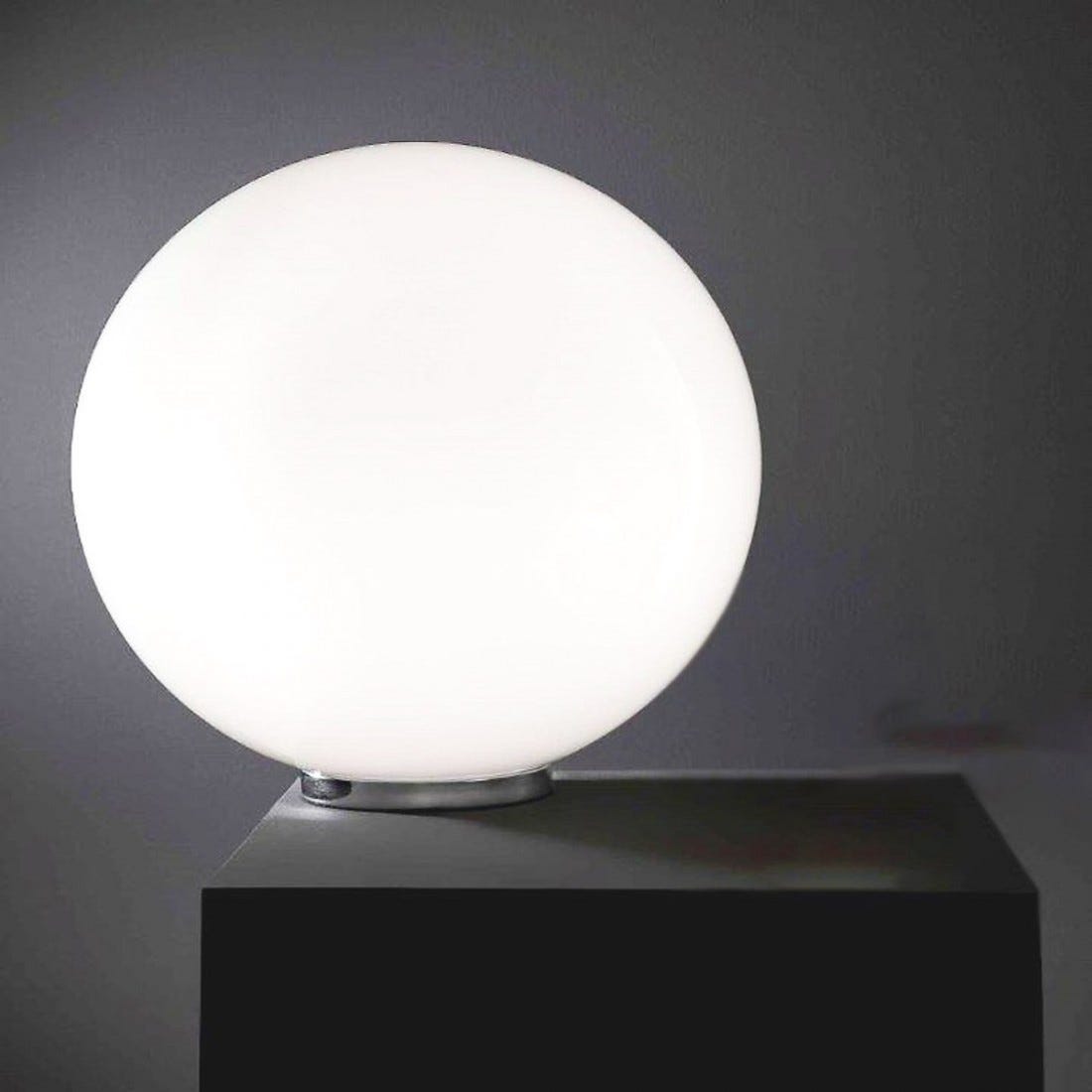 Abat-jour illuminando sfera lu g 40cm e27 led lampada tavolo moderna vetro  bianco latte lucido interno