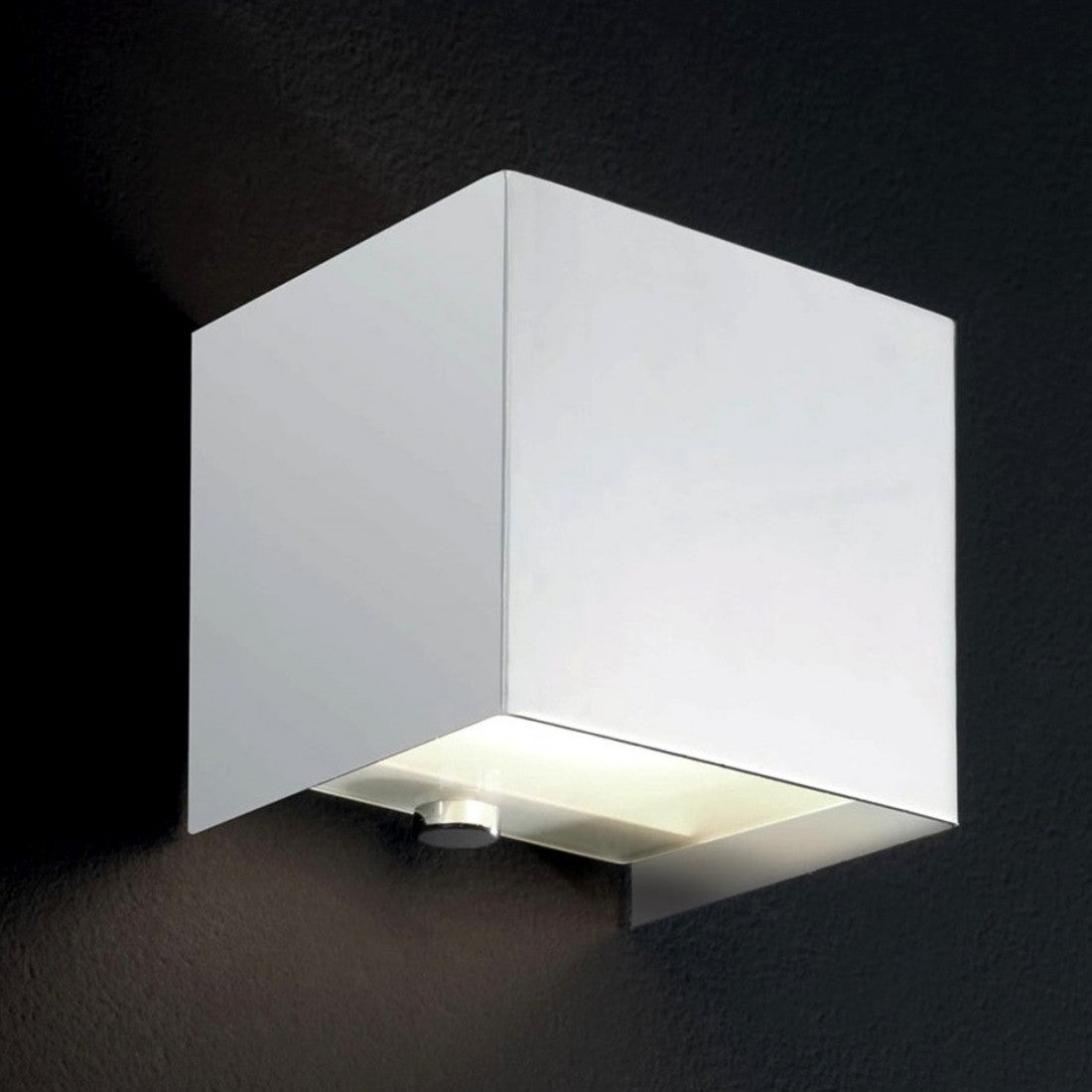 APPLIQUE PORTALAMPADA LED DA MURO G9 CUBO 10X10X7 CM IN RESINA DI GESSO