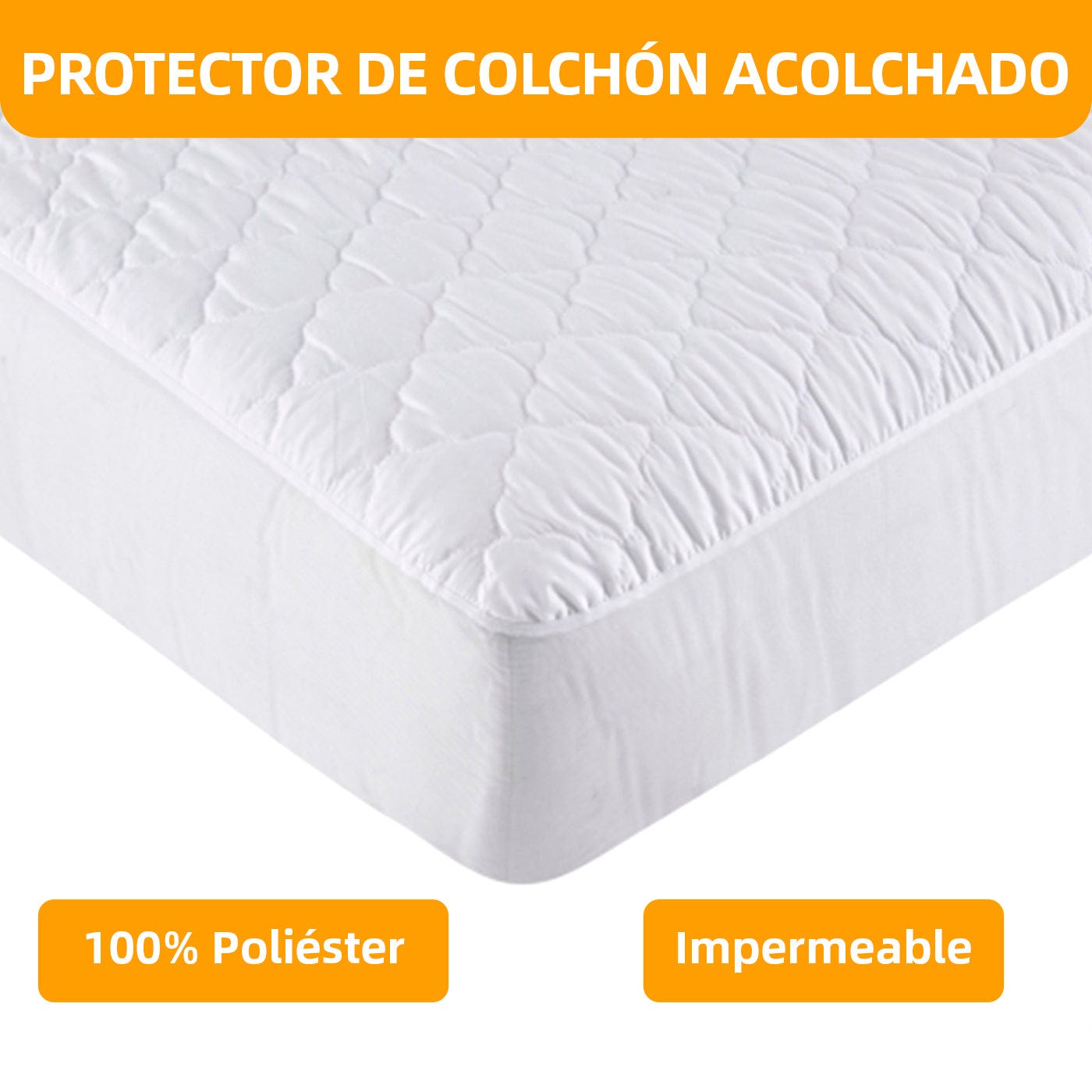 Protector Colchón 150x190/200 Impermeable y Transpirable de Rizo, Lavable,  Elástico, Ajustable y Absorbente