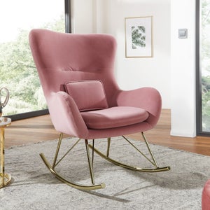 Chaise à bascule Diuni en forme de jolie licorne rose avec dossier