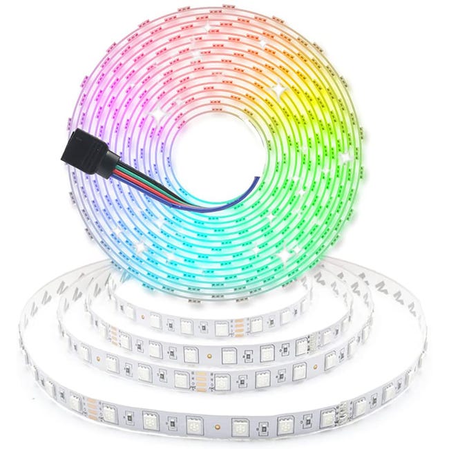 Ruban LED 5M WiFi, Smart Bande Lumineuse LED RGB 5050 12V Compatible avec  Alexa et Google Home, Éclairage Multicolore avec App Contrôle et  Télécommand
