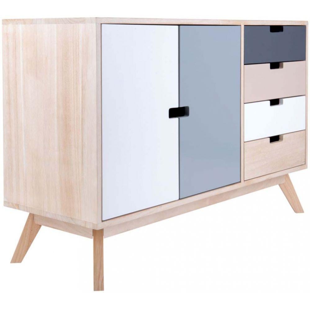 Meuble De Rangement 4 Tiroirs Gris Clair - Pratique Pour Linge, Chaussures Ou Jouets