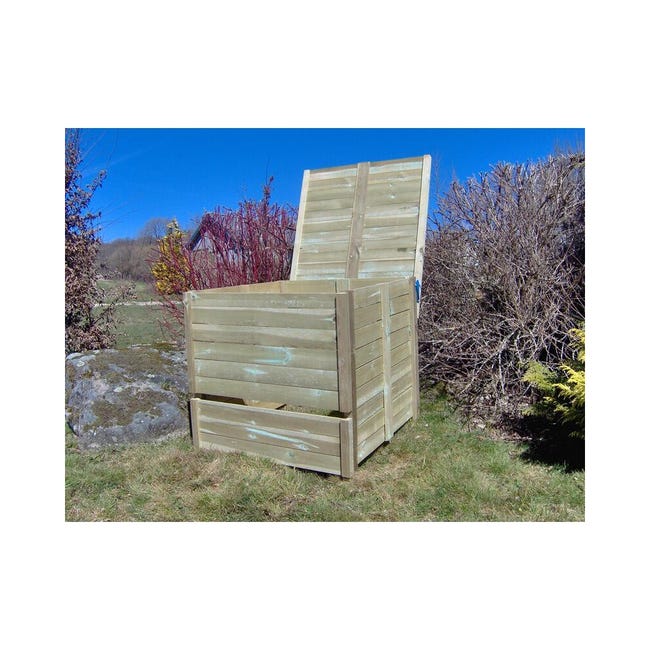 Composteur en bois de jardin 470L