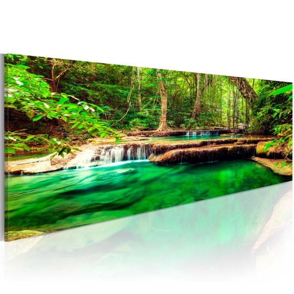 Tableau Nature: Forest Waterfall - Taille L 150 x H 50 cm