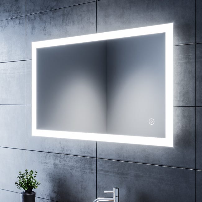 SIRHONA Miroir de Salle de Bains avec éclairage LED Miroir Cosmétiques  Mural Lumière Illumination avec Commande par Effleurement