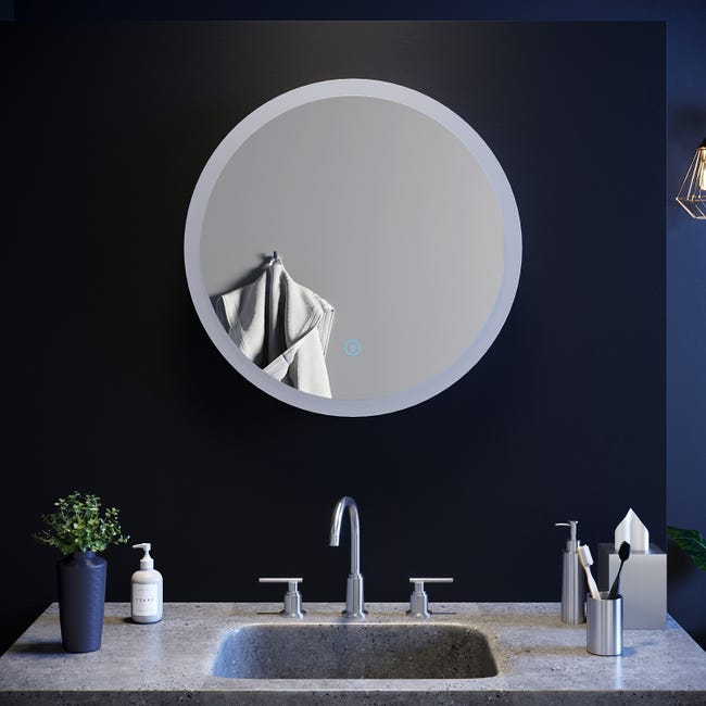 Miroir salle de bain rond avec eclairage LED - Diamètre 60cm - GO
