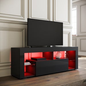 GIANTEX Meuble TV avec 3 Niveaux et Etagères Ouvertes 120 CM de Style  Industriel pour Salon, Chambre