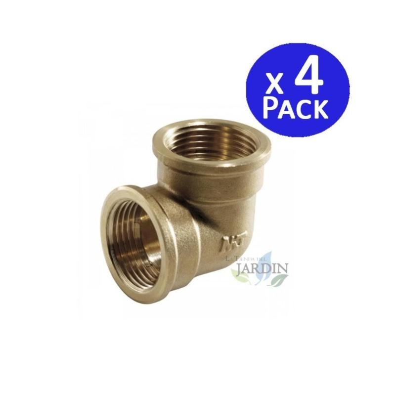 Set Di 4 Gomito In Ottone Femmina-Femmina 1 1/2'' | Accessorio In Ottone Aenor Curva Filettata 1 1 2 Uunione Per Tubi Irri 86197756