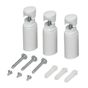 1 par de soportes de pared para radiadores de aluminio - tapa en ABS blanco  y aislantes de plástico - carga máxima 50 kg por fijación - 2 piezas
