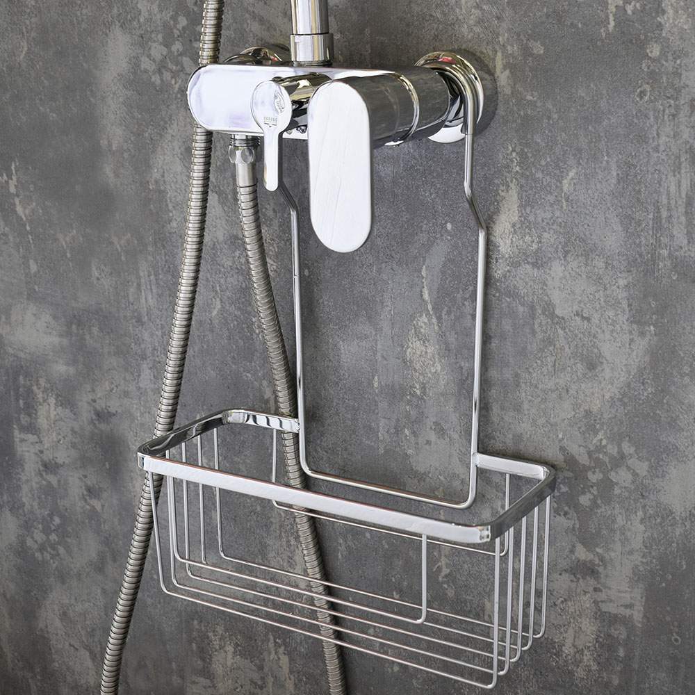 Cesta ducha colgador gris / plata 24x10x10 cm, Leroy Merlin