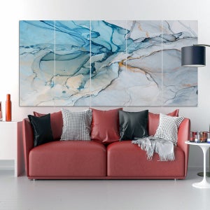 Tableau bureau 3 panneaux (60x120cm taille totale) tableau décoration murale  salon, tableau abstrait, tableau deco