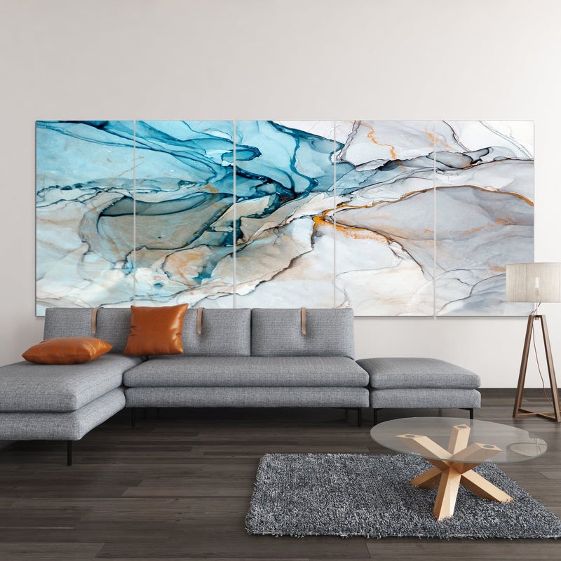 Cracking Marble Tiles 150x100cm tableau décoration murale salon, tableau  abstrait, tableau deco