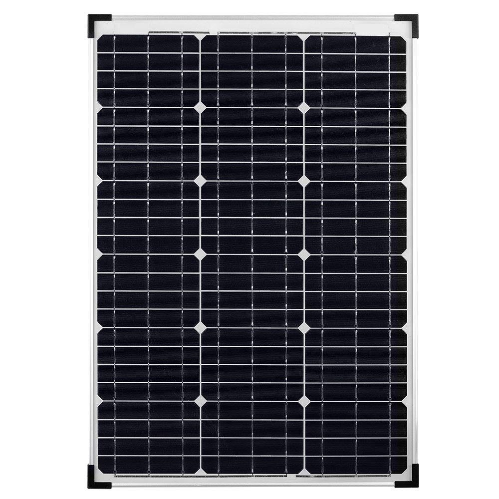 Pannello Solare Fotovoltaico Monocristallino Da 50W 21V Con Pinze A Morsa