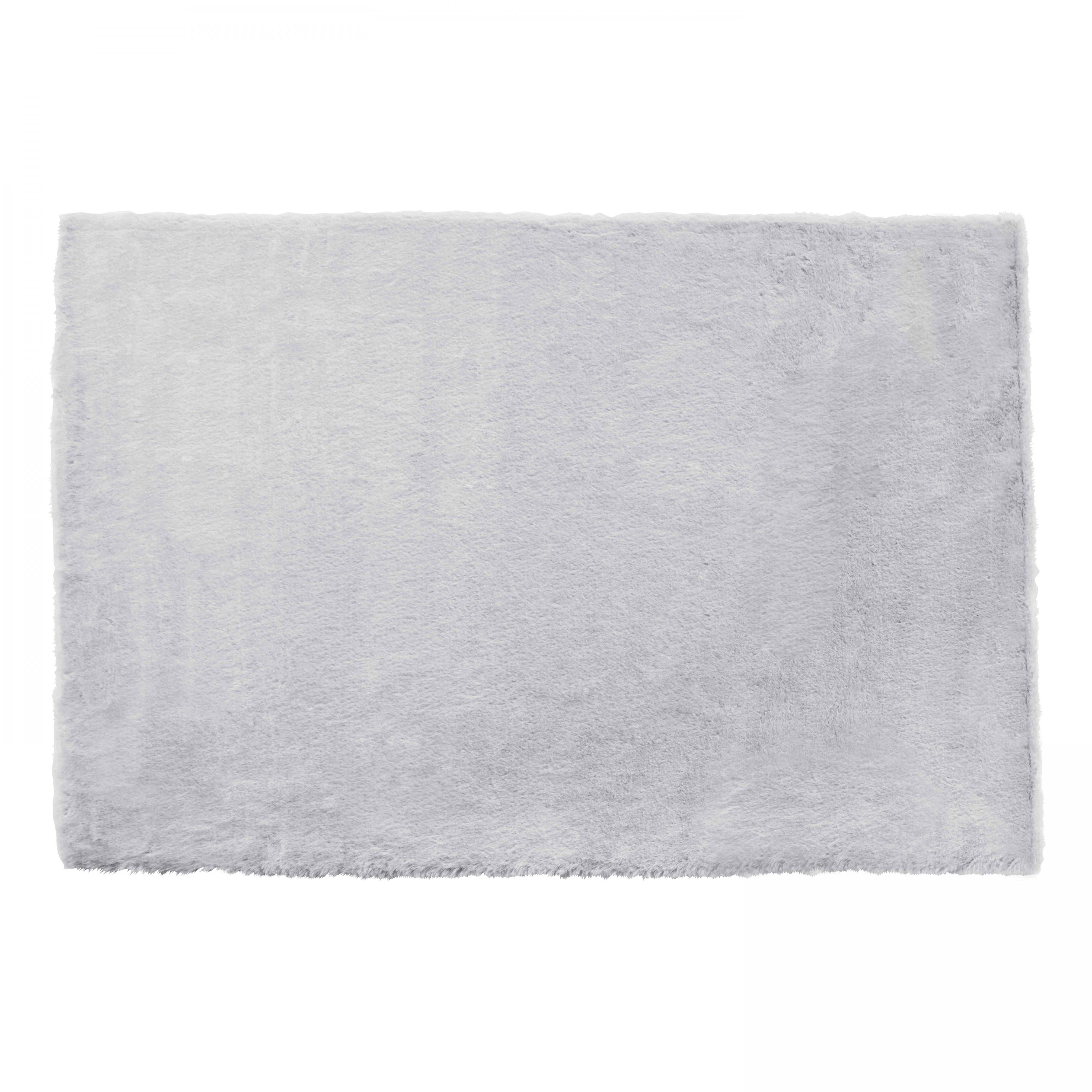 Tappeto rettangolare in finta pelliccia grigio chiaro 120 x 160 cm