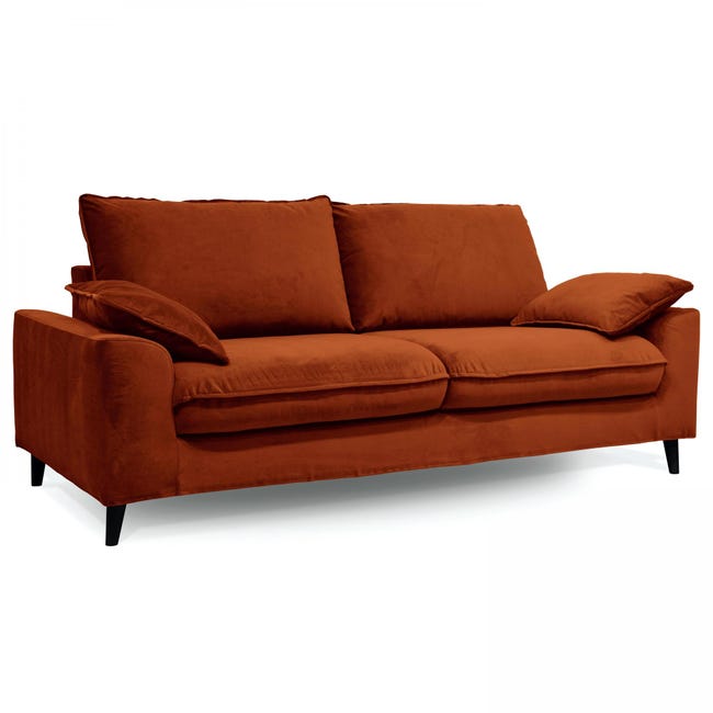 Color Ruggine Divano letto in velluto 3 posti color ruggine | Leroy Merlin
