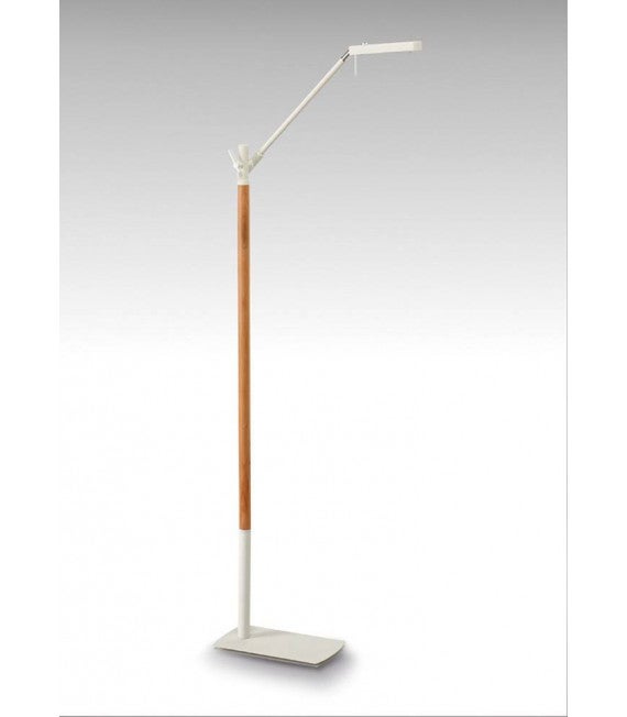 Lampadaire pied LED 2*7w 600lm abat-jour blanc