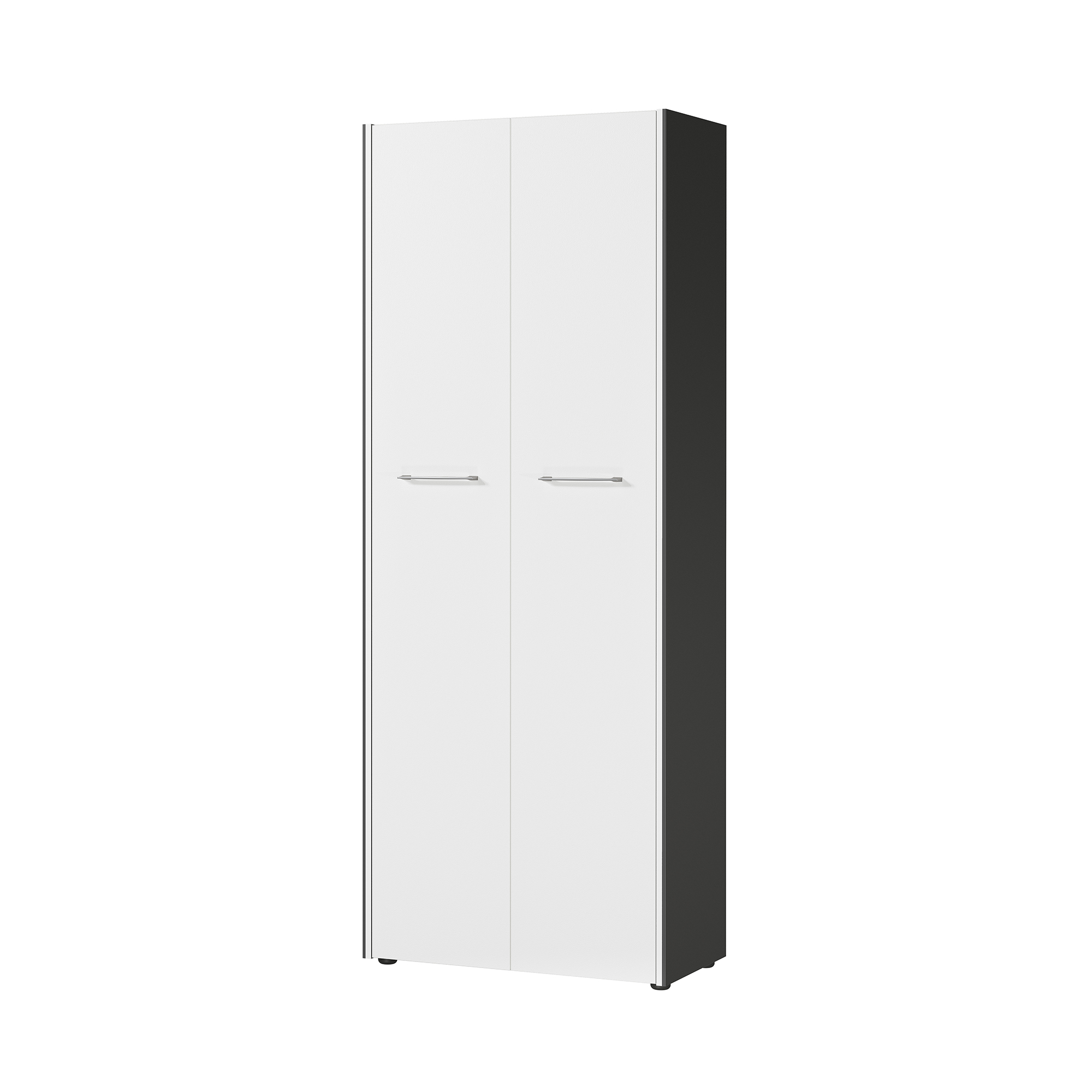 Armoire 2 portes 75x40x196 cm blanc et gris foncé AROD Leroy Merlin