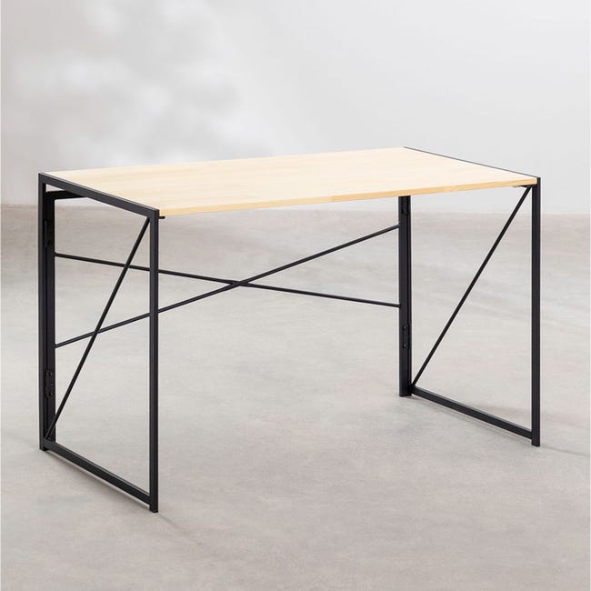 Lolie - scrivania pieghevole in legno e metallo - 100x50x75 cm