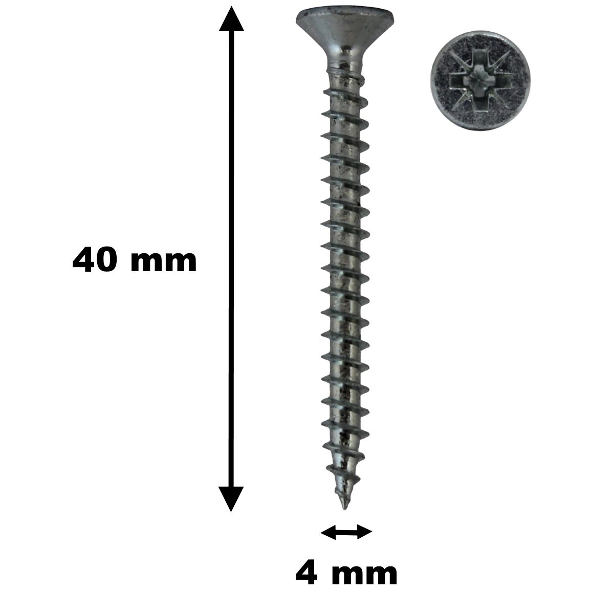 Piton à visser acier zingué - Ø 4.4 x 40 mm - Lot de 4 - FIX'PRO