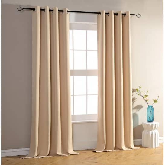 Lot De 2 Rideaux Occultant Beige 140 X 260 Cm Leroy Merlin