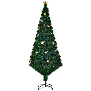 Set Albero di Natale Slim con LED e Palline Rosa 210 cm PVC - AMDGarden