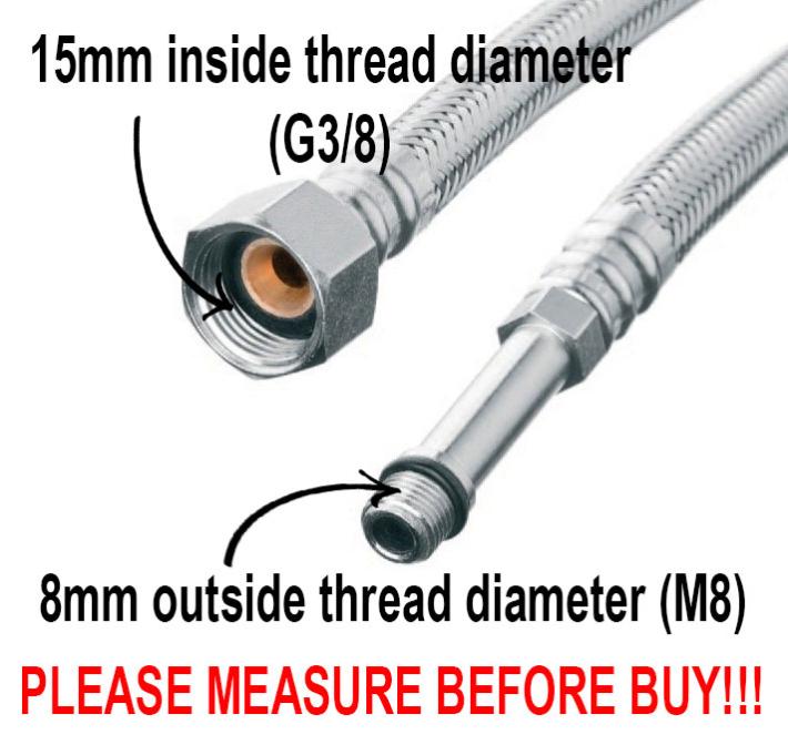 Tubo dell'acqua con connettore morbido M8 x G1/2 lungo 20 cm | Leroy Merlin
