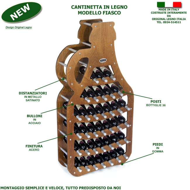Mobile 130 portabottiglie cantinetta in legno per vino - Xlab Design - XLAB  Design