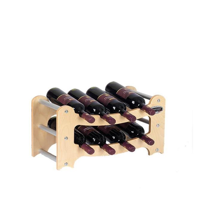 Cantinetta Portabottiglie in Legno Scaffale mobile per Bottiglie vino MADE  IN ITALY mod. Ottagono Noce B.36 L75 x P25 x 120H