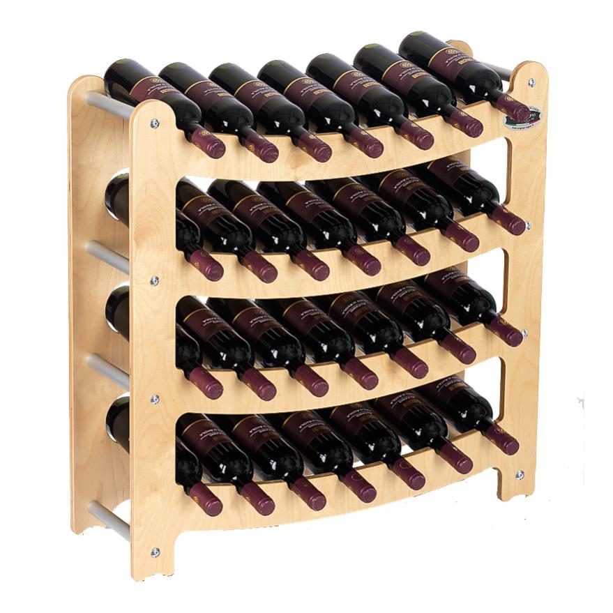 Cantinetta Portabottiglie in Legno Scaffale mobile per Bottiglie vino MADE  IN ITALY mod. Syrah Acero B.28 L75 x P25 x 75H