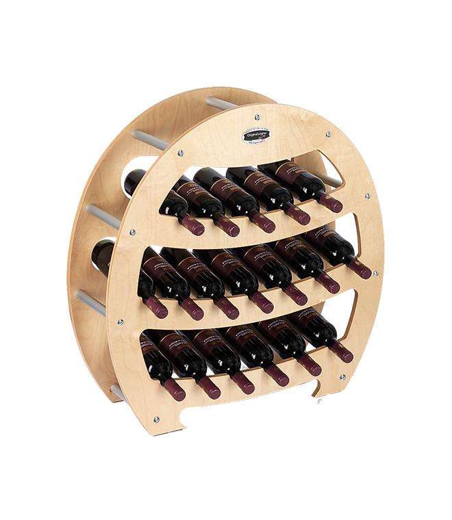 Cantinetta Portabottiglie in Legno Scaffale mobile per Bottiglie vino MADE  IN ITALY mod. Botte Acero B.18 L75 x P25 x 75H