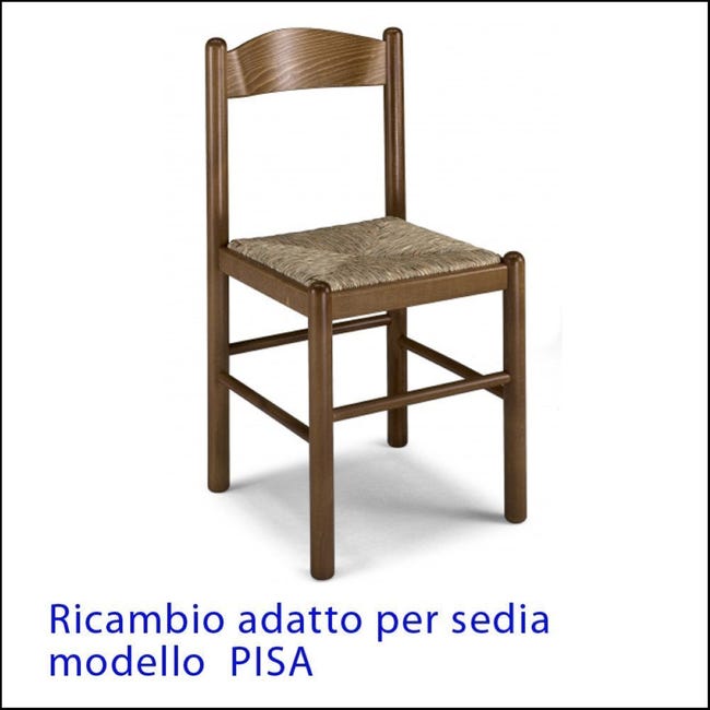 Sedile ricambio paglia per sedia Venezia, telaio fondo in legno 
